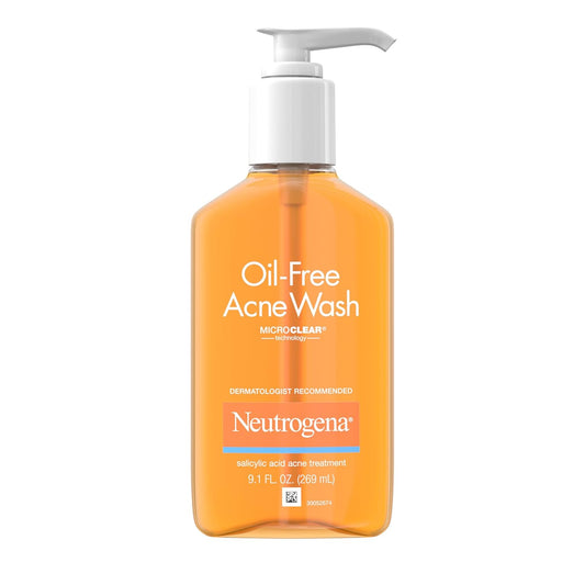Oil-Free Acne Fighting Facial Cleanser, 2% Salicylic Acid Acne Treatment, Daily Oil-Free Acne Face Wash for Acne-Prone Skin with Salicylic Acid, 9.1 Fl. Oz